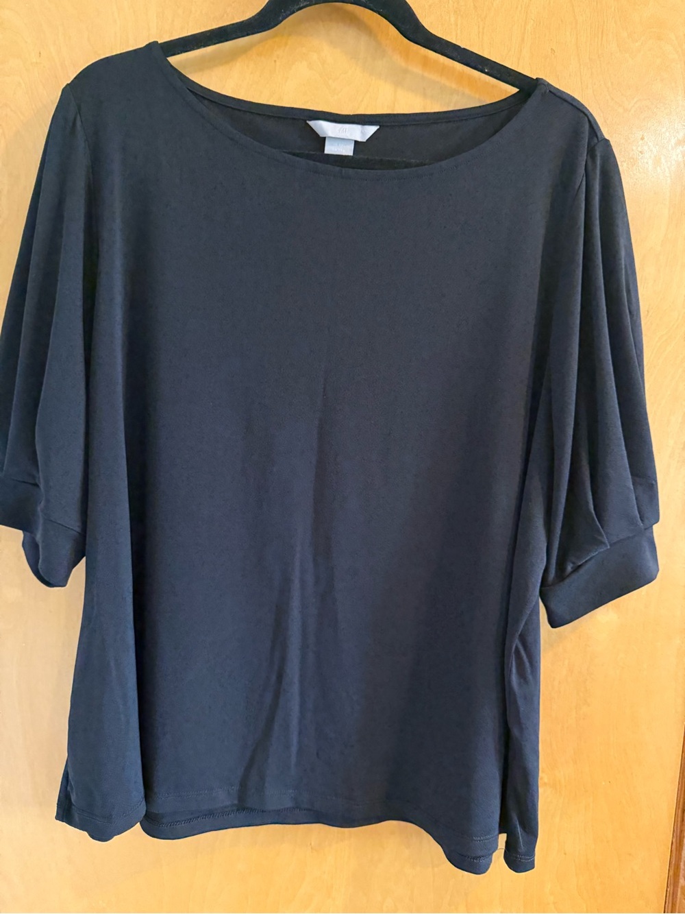 H&M Black Short Sleeve Boatneck Top